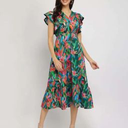 FableStreet Multicolored Printed Casual dress-image-6