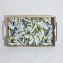 Westside Home Green Foliage Printed Wooden Tray-image-78