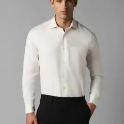 Louis Philippe Beige Cotton Regular Fit Textured Shirt-image-54
