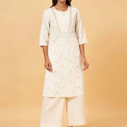 Rangmanch by Pantaloons Grey Printed Straight Kurta-43