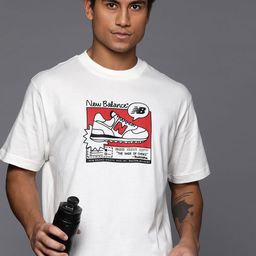 New Balance Printed Drop-Shoulder Sleeves Pure Cotton T-shirt-picture-23