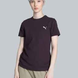 Puma Purple Plain Sports T-Shirt-image-12