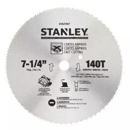 STANLEY 7-1/4 inch and 140 Teeth High Speed Steel General Circular Saw Blade, STA7747-AE-16