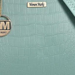WOMEN MARKS Textured PU Structured Handheld Bag with Applique image 5