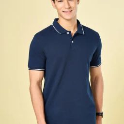 Byford By Pantaloons Blue Cotton Slim Fit Polo T-Shirt-picture-31