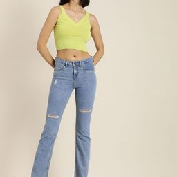 Moda Rapido Women Blue Slim Fit Low Distress Stretchable Jeans-image-44