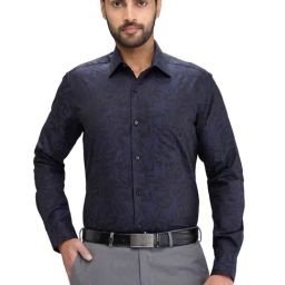 Raymond Blue Regular Fit Printed Shirt-picture-3