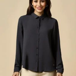 Allen Solly Grey Plain Shirt-image-87