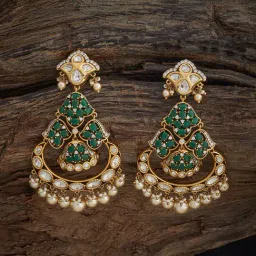 Kushal's Fashion Jewellery Green Victorian Polished Kundan Earring for Women430818-picture-4