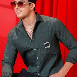 Campus Sutra Men Classic Textured Casual Shirt-image-71