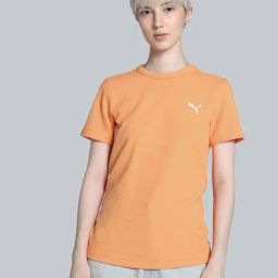 Puma Orange Plain Sports T-Shirt-image-11