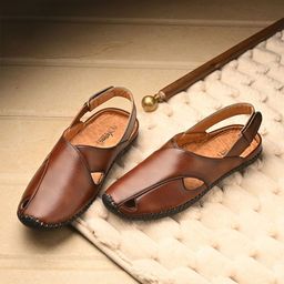 Vellinto Men Velcro Ethnic Comfort Sandals-picture-36