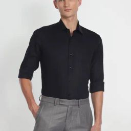 Arrow Mid Black Cotton Slim Fit Shirt-picture-27