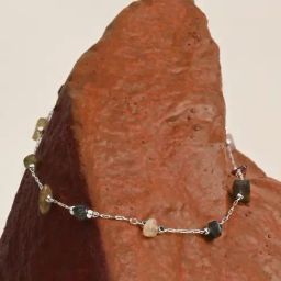 Accessorize London Sterling Silver-Plated Stone Anklet-image-1