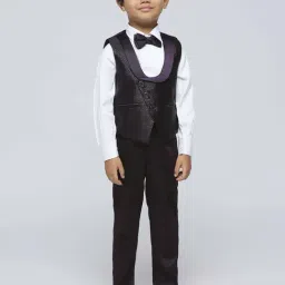 Kids Island Boys Purple Embossed Full Sleeves Suit Set-image-51