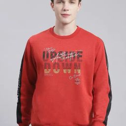 Monte Carlo Red Regular Fit Printed Sweatshirt-46