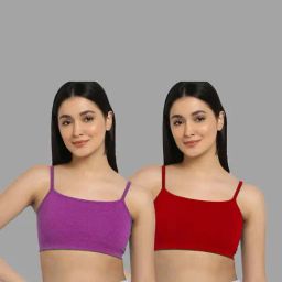 AROUSY Purple & Maroon Cotton Beginner's Bras - Pack Of 2-picture-26