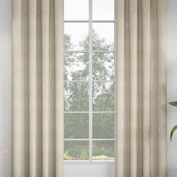 GM Camel Brown 2 Pieces Geometric Room Darkening Door Curtain-image-35