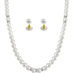 Sri Jagdamba Pearls Golden & Silver Alloy Necklace Set-image-99