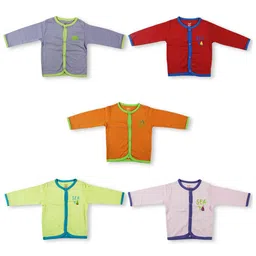 Born Babies Kids Pack Of 5 Solid Organic Cotton T-shirt-image-92