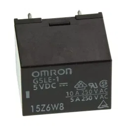 OMRON ELECTRONIC COMPONENTS RELAY, SPDT, 250VAC, 30VDC, 10A, G5LE-1 DC5-27