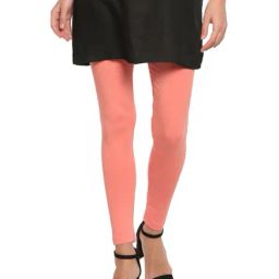 Go Colors Peach Mid Rise Leggings-image-15