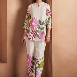 DRESOUL Floral Printed Pure Cotton Top & Trousers Co-Ord Set-picture-17