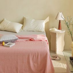 JC HOME Orange & White Geometric AC Room 300 GSM Double Bed Quilt-image-88
