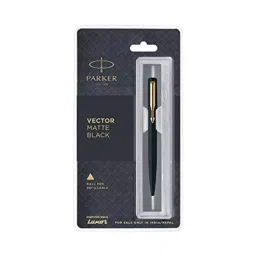 Parker VECTOR Matte Black Gold Plated GT Ball Pen (Blue), 8901198429906-picture-41