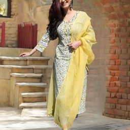 Anouk Rustic Women Floral Printed Regular Kurta with Trousers & Dupatta-picture-41