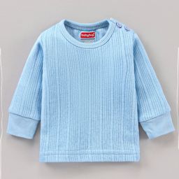 Babyhug Full Sleeves Solid Color Thermal Vest - Blue-image-29