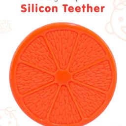 Orange Shaped Non-Toxic PVC Free Silicon Teether - Orange-14