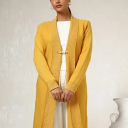 Soch Self Design Longline Acrylic Open Front Shrug-14