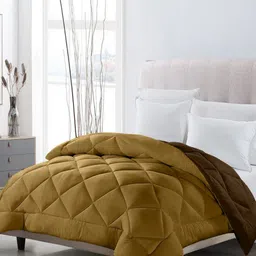 CHICERY Brown Geometric AC Room Single Bed Comforter-image-32