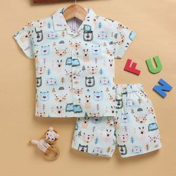 Toonyport Boys Printed Pure Cotton Shirt with Shorts-image-60