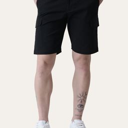 PERCH Men Cotton Mid-Rise Cargo Shorts-image-33