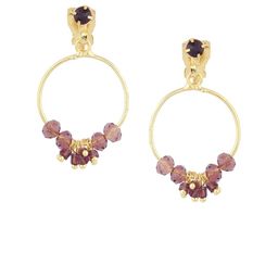 FirstBlush Gold Plated American Diamond Studded Circular Shaped Drop Earrings-image-25