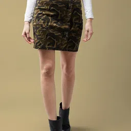 The Roadster Lifestyle Co Printed Luxe Leisure Eyelet Skirt-picture-55