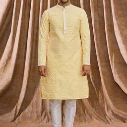 Arihant Rai Sinha Men Regular Dupion Silk Kurta with Churidar-image-32