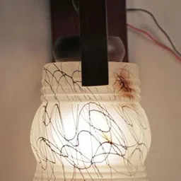 Somil Premium Designer Glass Wall / Night Lamp Elegant & Stylish Dcor Accent for Modern Interiors, color- Brown, White, Size:- 19 X 32 X 29.5 CM-image-96