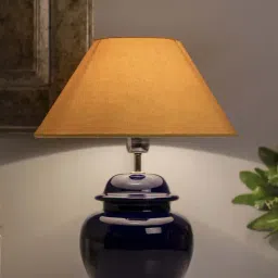 Homesake White Ceramic Table Lamp with Drum Shade (Bulb Included) - Set of 1-4