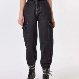 Kotty Black High Rise Flared Jeans-image-93