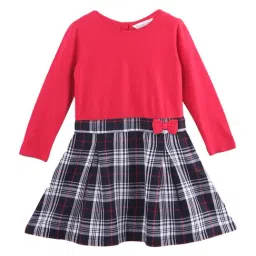 Beebay Kids Red Cotton Plaid Pattern Dress-image-15