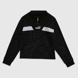 Puma Kids Black Cotton Printed Full Sleeves Cardigan-image-92