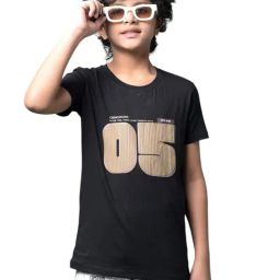 Crimsoune Club Boys Black Cotton Regular Fit Printed T-Shirt-image-102