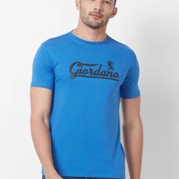 Giordano Cobalt Cotton Slim Fit Printed T-Shirt-picture-27