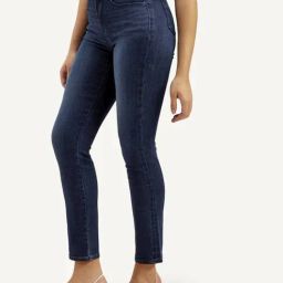 Levi's Dark Blue Cotton Straight Fit Jeans-picture-5