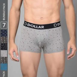Dollar Bigboss Assorted Cotton Regular Fit Printed Trunks - Pack Of 7-image-39