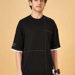 Street 808 By Pantaloons Jet Black Regular Fit T-Shirt-image-57