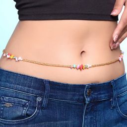 Yellow Chimes Beaded Waist Chain-53